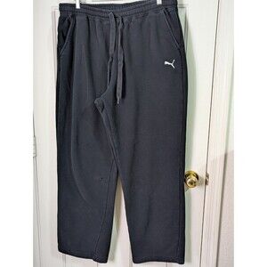 Puma Pull On Sweatpants Mens XL Black Pockets Heavyweight Drawstring Jogger Logo